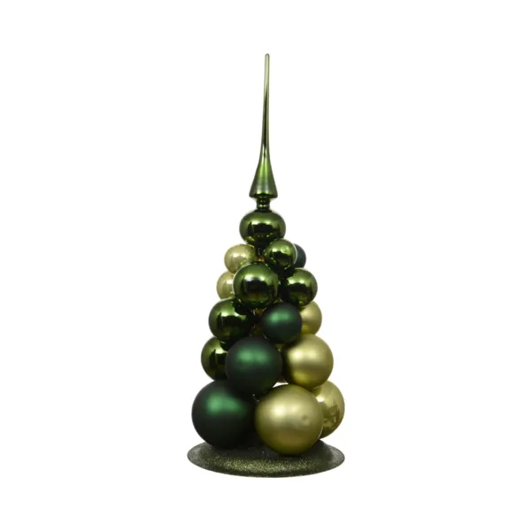 Sapin de table d�co (H32 cm) Boules de No�l Vert