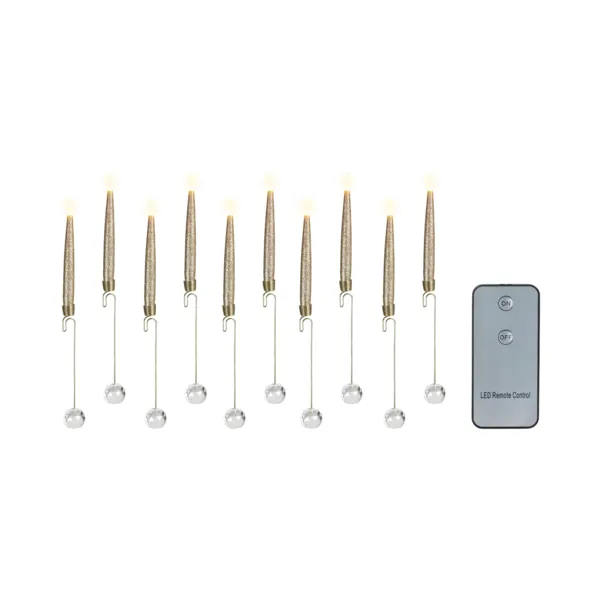 Set di 10 candele LED a pile per albero (H15 cm) Charme d'Antan fiamma Bianco caldo