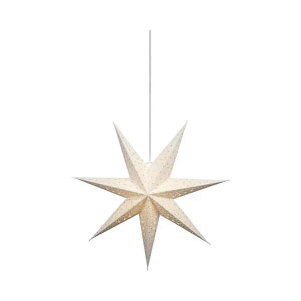 Leuchtender Origami-Boreal-Stern aus Samt zum Aufh�ngen (D58 cm) Wei� und warmwei�