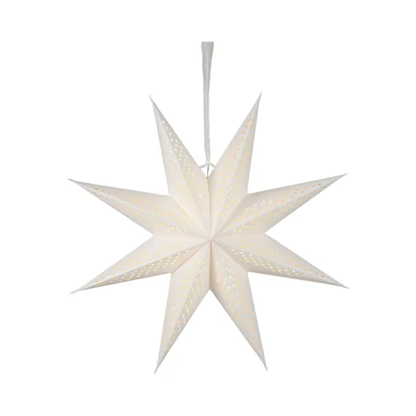 Stella luminosa da appendere in carta (D58 cm) Origami Nordic Bianco e bianco caldo