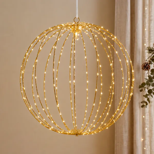 Globo de Navidad luminoso 480 LED (D58 cm) Parpadeante Blanco c�lido y c�lido dorado