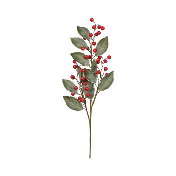 Tannenzweig (H69 cm) mit perlwei�en Beeren Rot