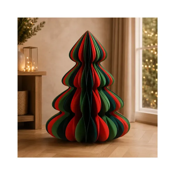 Albero di carta da tavolo (H90 cm) Chiusura Magnetica Verde e rosso