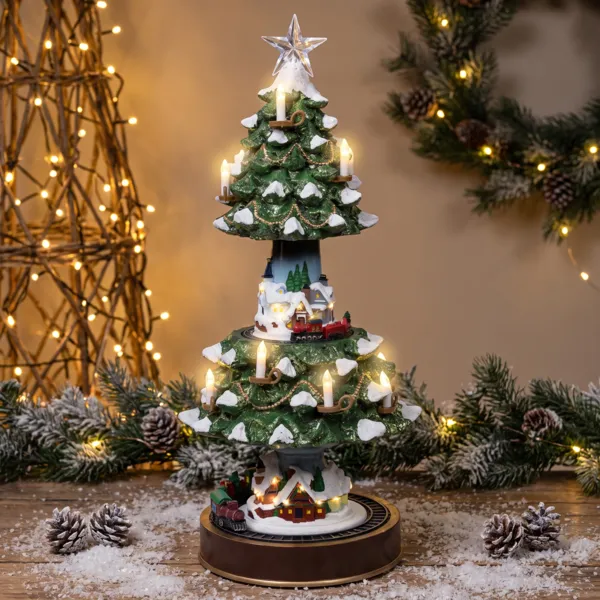 Leuchtendes und animiertes Weihnachtsdorf USB (H49 cm) Der Wunderzug