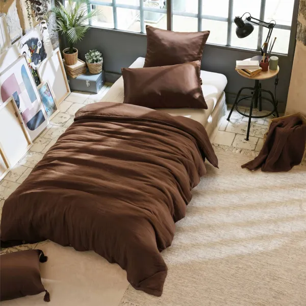 Bettbezug Baumwoll-Musselin (140 x 200 cm) Ga�a Braun