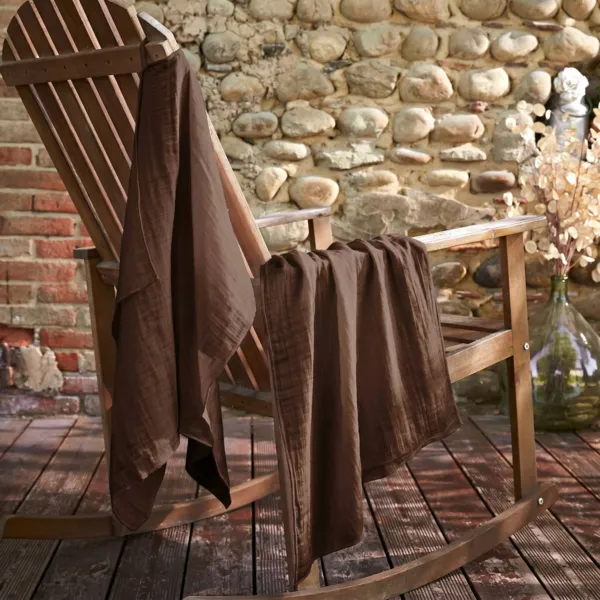 Lot de 2 essuie-mains gaze de coton (50 x 70 cm) Ga�a Brun