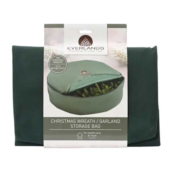 Custodia di lusso verde scuro per ghirlande (diam. 70 x alt. 20 cm) Luxe Verde