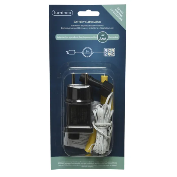 Adaptador de corriente universal para pilas 3 x AAA