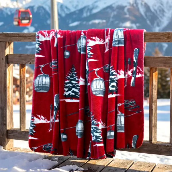 Plaid flanelle (180 x 220 cm) Villard Rouge