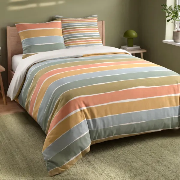 Copripiumino e due federe in cotone (240 x 220 cm) Rosco Multicolore