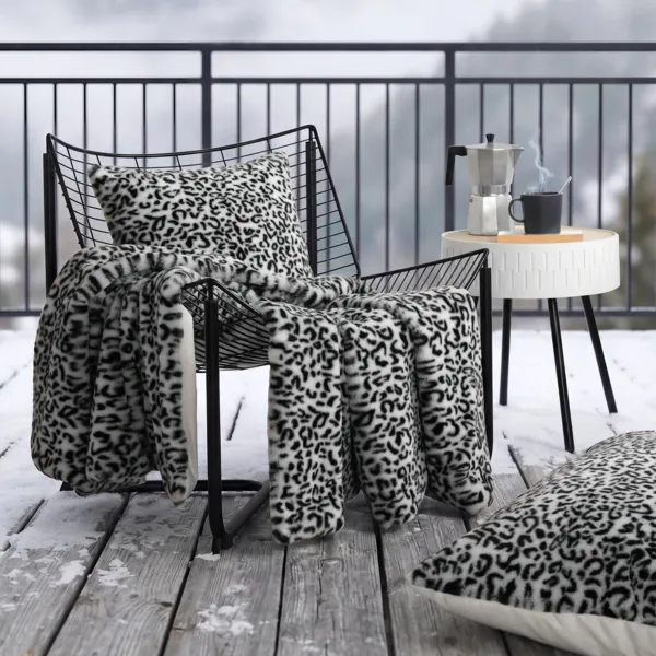 Plaid fausse fourrure (130 x 160 cm) Panthera Noir