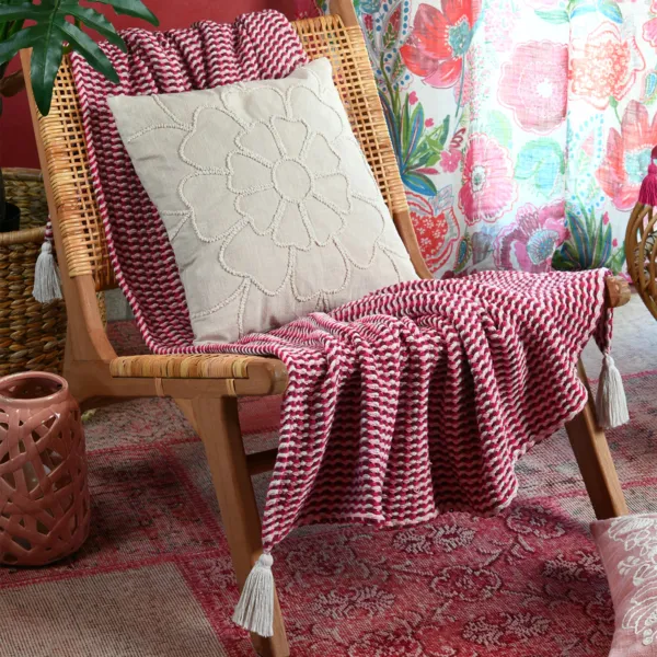 Deken van gerecycled katoen (125 x 150 cm) Bellissima Roze fuchsia