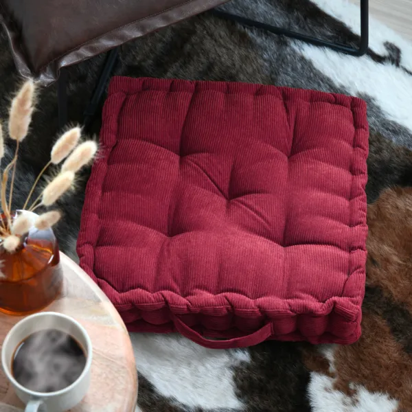 Cuscino da pavimento quadrato in velluto (45 x 45 cm) Dandy Bordeaux