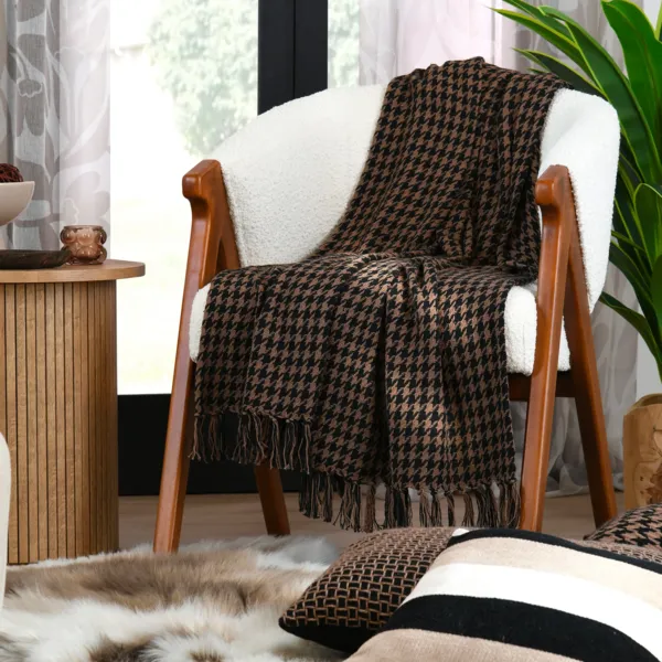 Plaid cotone (130 x 150 cm) Oslo Nero