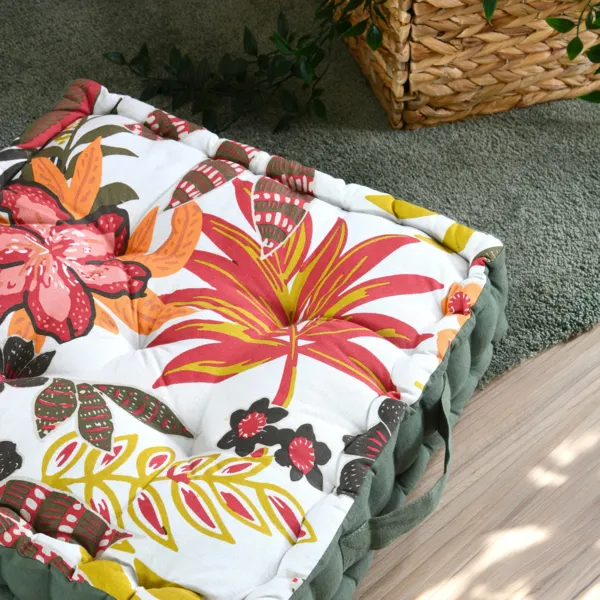 Cuscino da pavimento quadrato in cotone (45 x 45 cm) Tenali Multicolore