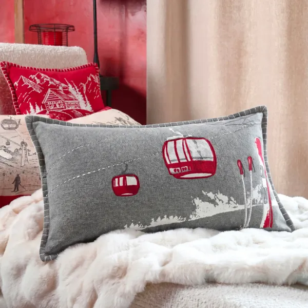 Coussin rectangulaire coton (35 x 60 cm) Villard Gris