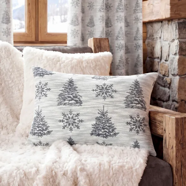 Coussin rectangulaire coton (40 x 60 cm) Woody Gris