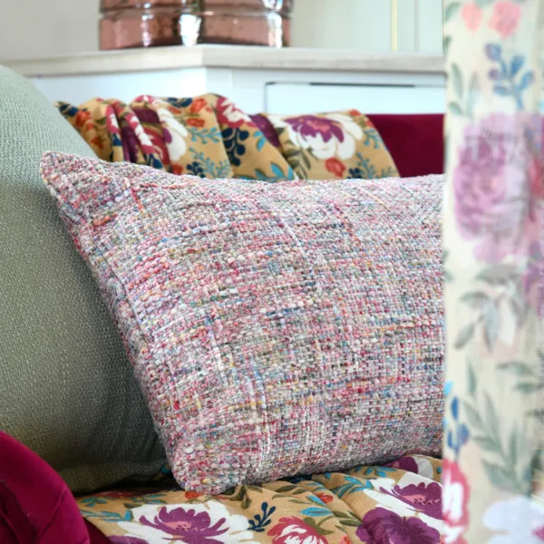 Coussin rectangulaire tiss� ( 30 x 50 cm) Augusta Rose