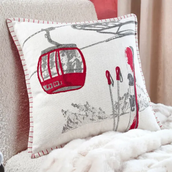 Coussin carr� coton (45 x 45 cm) Villard Ecru