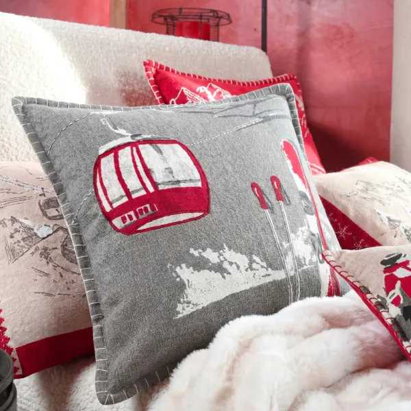 Coussin carr� coton (45 x 45 cm) Villard Gris