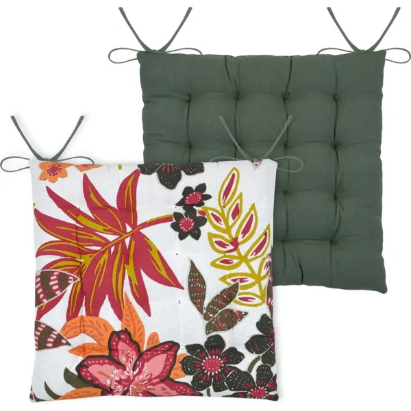 Coussin de chaise carr� coton (38 x 38 cm) Tenali Multicolore