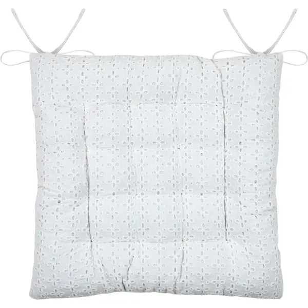 Cuscino quadrato per sedia in cotone (38 x 38 cm) Mariette Bianco