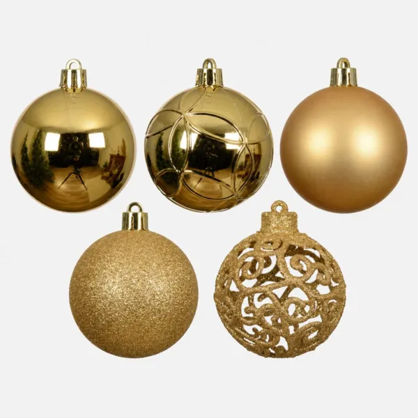 Set di 35 palline di natale (D60 mm) Aravis mix Oro