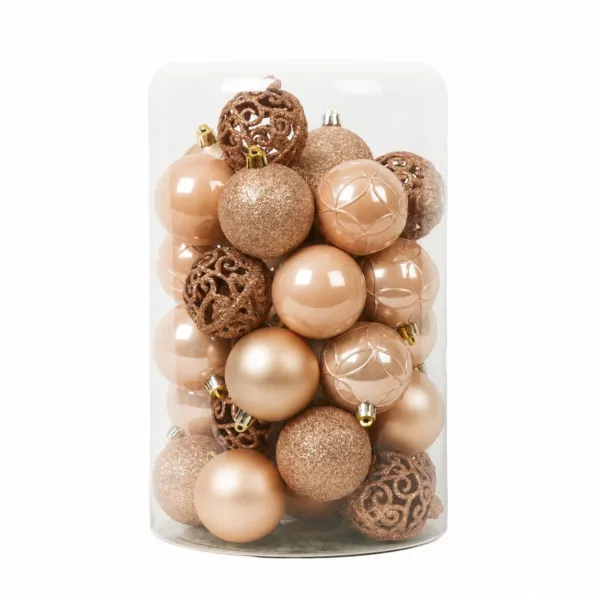 Lot de 35 boules de No�l (D60 mm) Aravis mix P�che