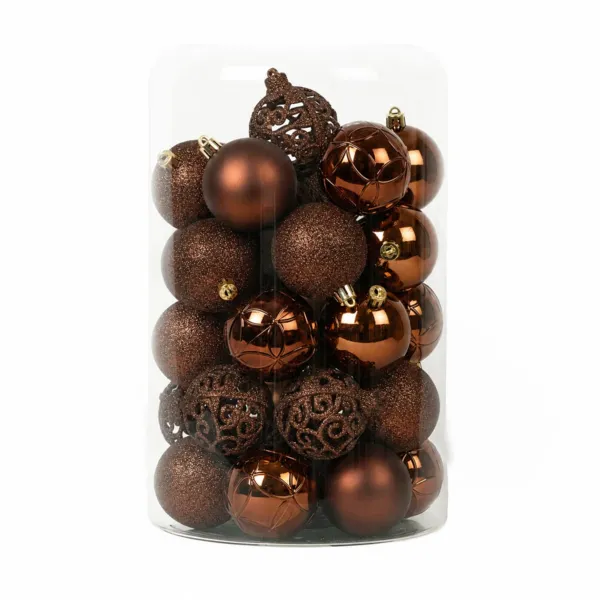 Lot de 35 boules de No�l (D60 mm) Aravis mix Brun caf�