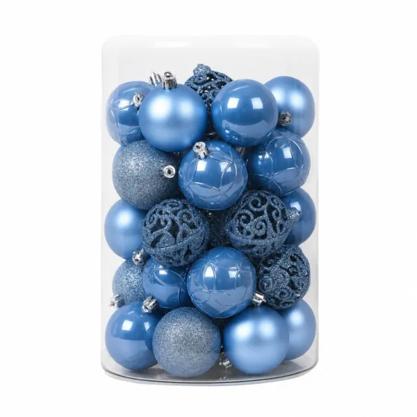 Lote de 35 bolas de Navidad (D60 mm) Aravis Azul cielo
