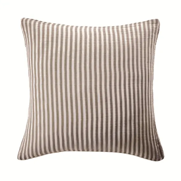Federa quadrata garza di cotone (80 x 80 cm) Ga�a righe Tortora