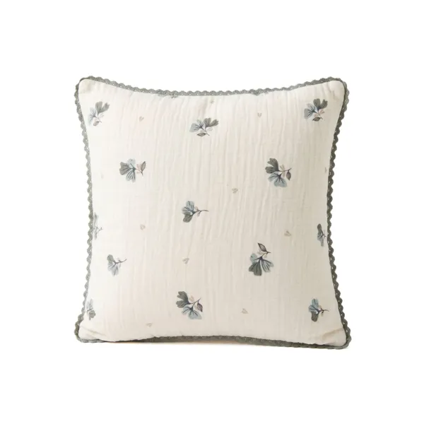 Coj�n cuadrado de gasa de algod�n (45 x 45 cm) Ga�a astr�e Verde eucalipto