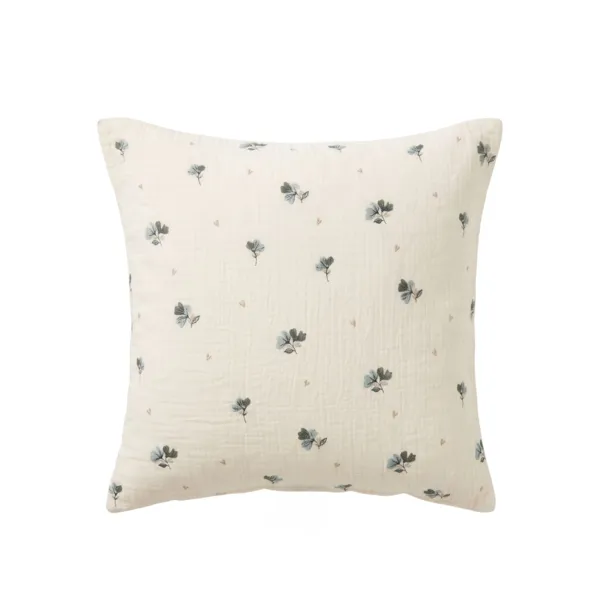 Funda de almohada cuadrada de gasa de algod�n (60 x 60 cm) Ga�a astr�e Verde eucalipto