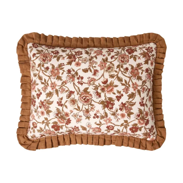 Coj�n rectangular de gasa de algod�n (40 x 60 cm) Ga�a dahlia Camel