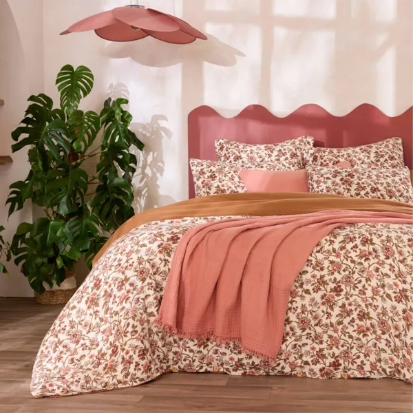 Copripiumino garza di cotone (240 x 220 cm) Ga�a dahlia Camel