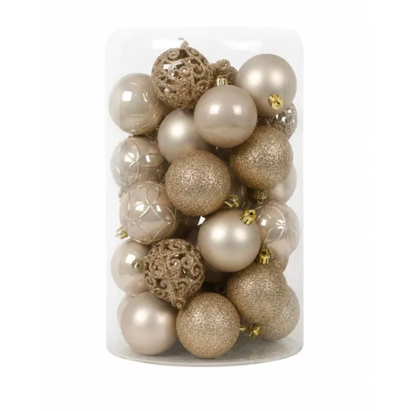 Set von 35 Weihnachtskugeln (D60 mm) Aravis Mix Perlwei�
