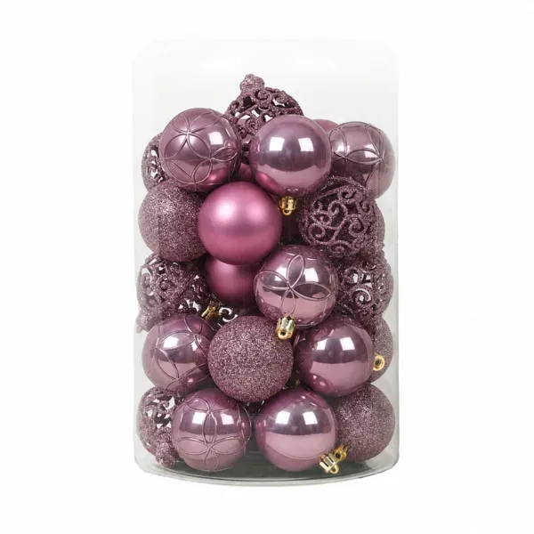Lot de 35 boules de No�l (D60 mm) Aravis mix Vieux rose