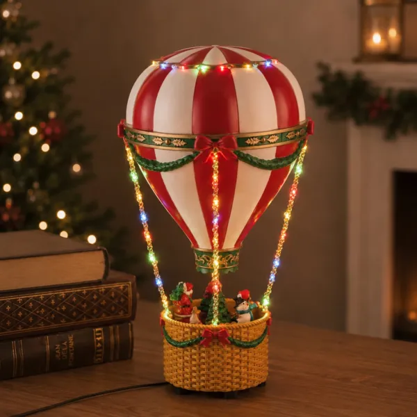 Globo aerost�tico luminoso, animado y musical LED (Alto 45 cm) Navidad en el aire Multicolor