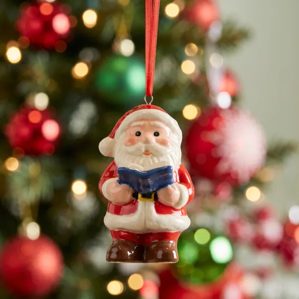 Addobbi natalizi in porcellana (H9 cm) Babbo Natale Rosso