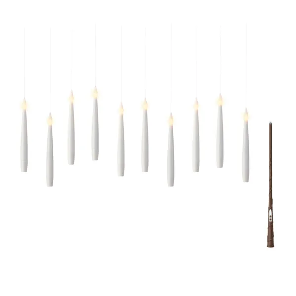 Lot de 10 bougies � suspendre � piles LED (H15 cm) Lumi�res dans les airs Blanc chaud