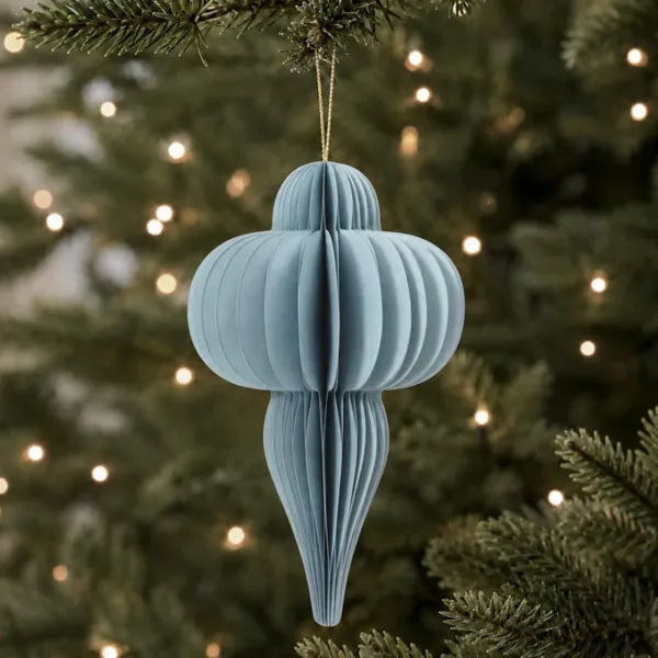 Sospensione natalizia in carta (H20 cm) chiusura magnetica Azzurro