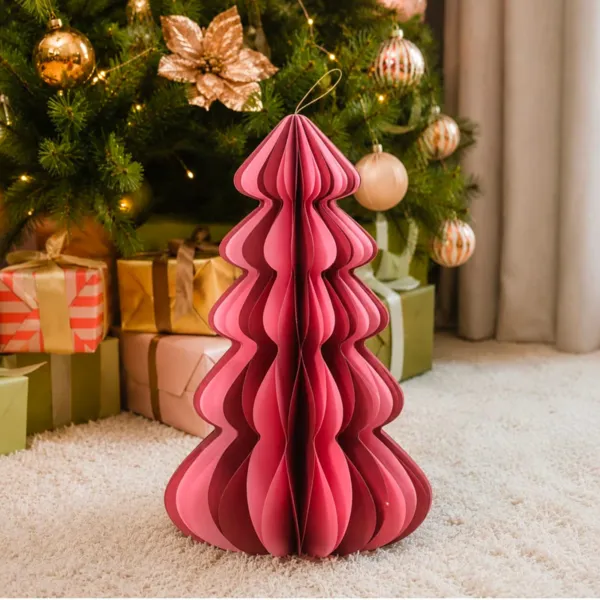 Albero di carta da appendere (H38 cm) chiusura magnetica Vintage Rosa