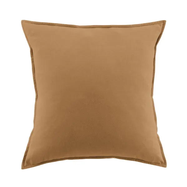Taie d'oreiller carrée flanelle de coton (63 x 63 cm) Nina Caramel