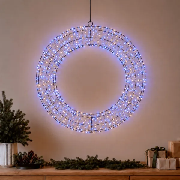 Couronne de No�l lumineuse 720 LED (D50 cm) Star Flash Blanc chaud