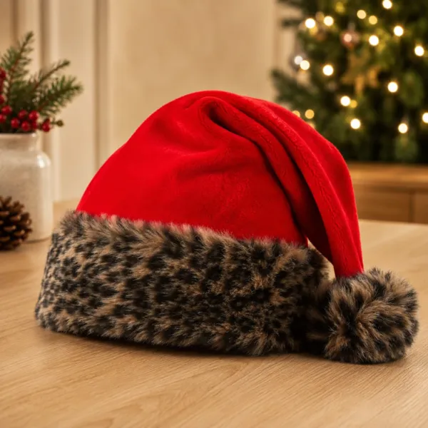 Cappello da Babbo Natale per adulto Prestige Marrone e bianco