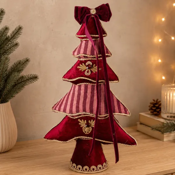 Sapin de No�l en velours (H40 cm) Venezia Rouge