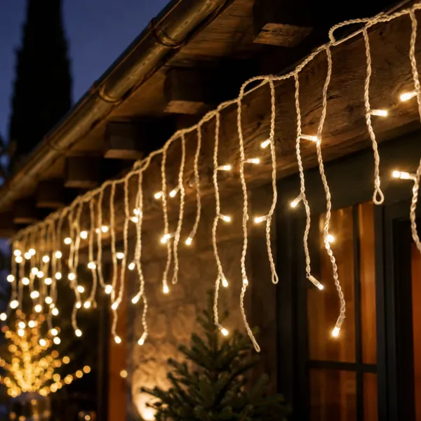 Lichterkette batteriebetrieben 14 m 384 LED wei�es Kabel Durawise Warmwei�