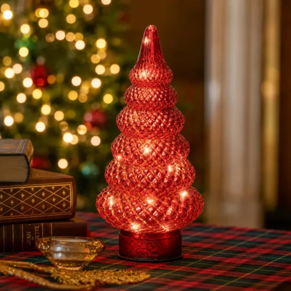 Albero luminoso in vetro (D25,5 cm) Eternel Rosso