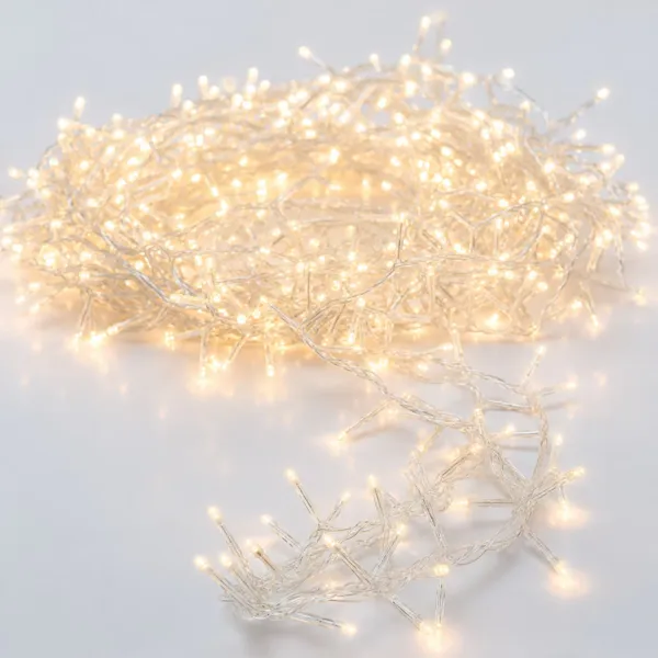 Guirlande lumineuse 45 m 2000 LED c�ble transparent Luxe Blanc chaud champagne