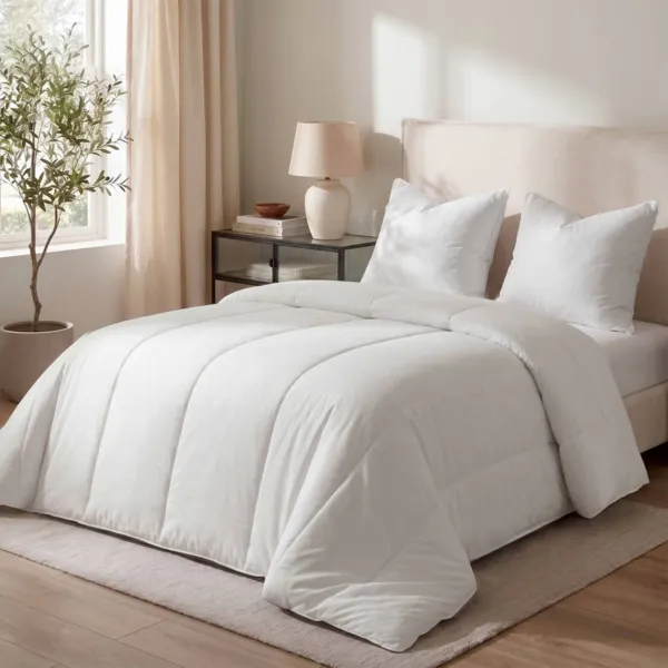 Juego de Edred�n c�lido anti�caros (300 x 240 cm) + 2 Almohadas (60 x 60 cm) Cometa Blanca